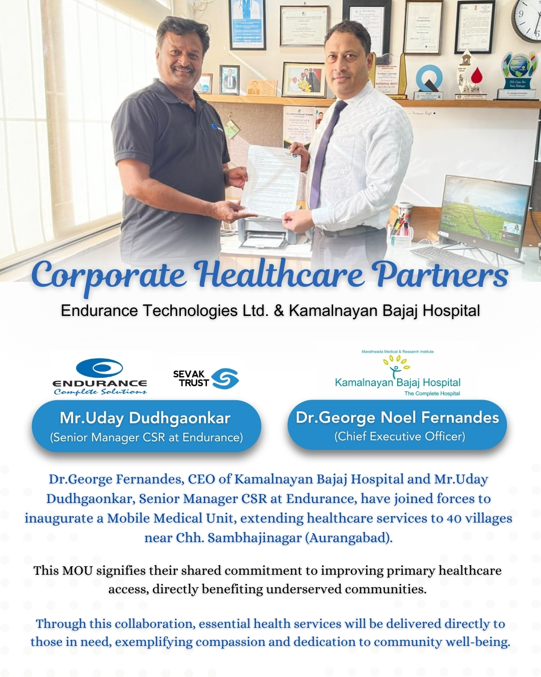Corporate Healthcare Partners Endurance Technologies Ltd. & Kamalnayan Bajaj Hospital